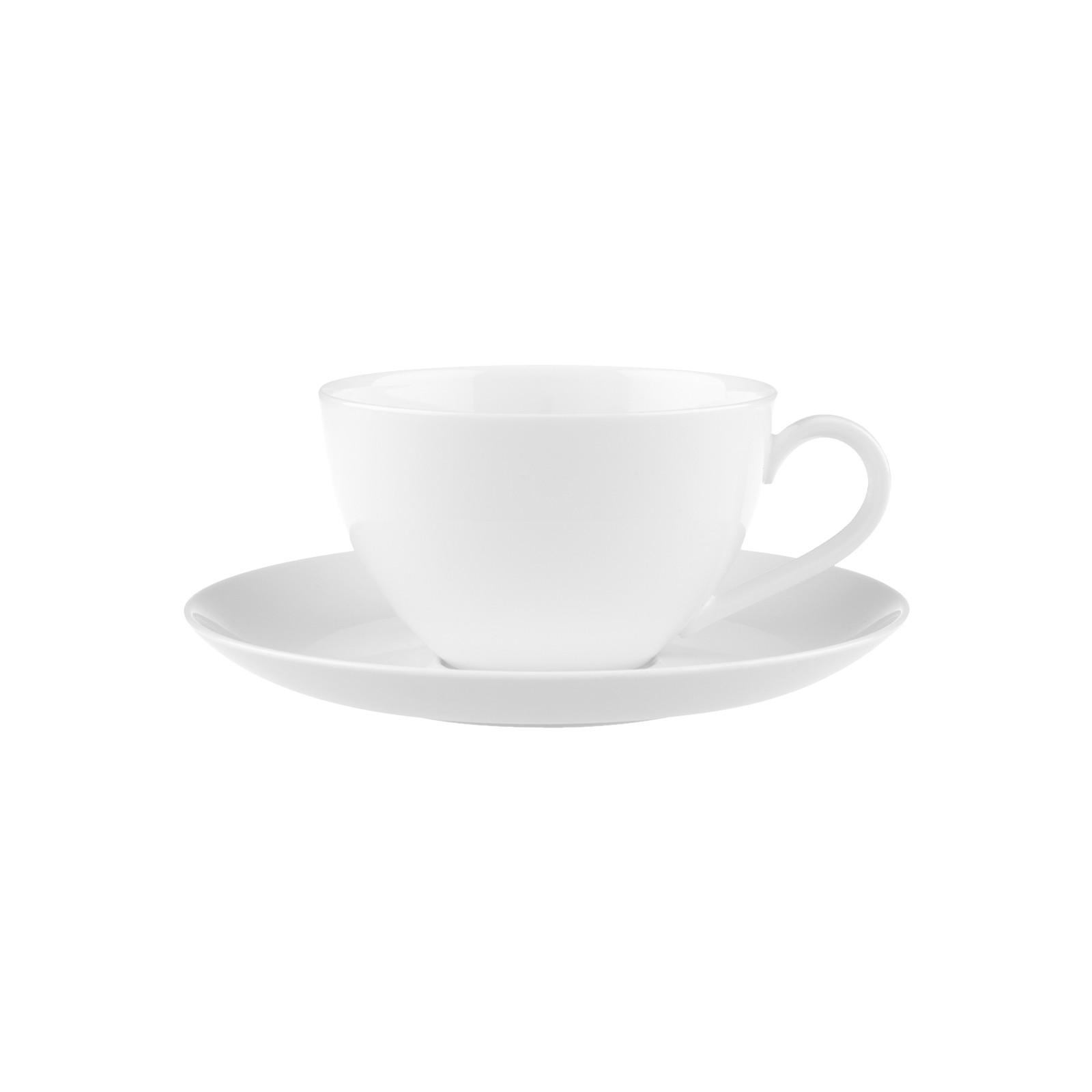 KAFFEETASSE MIT UNTERTASSE Anmut weiß 280 ml 2er Set - Weiß, Keramik (11.2/7/14.1cm) - Villeroy & Boch