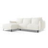 ECKSOFA mit Schlaffunktion Chenille Stoff Weiß - Schwarz/Weiß, Textil/Metall (162/242cm) - Makamii