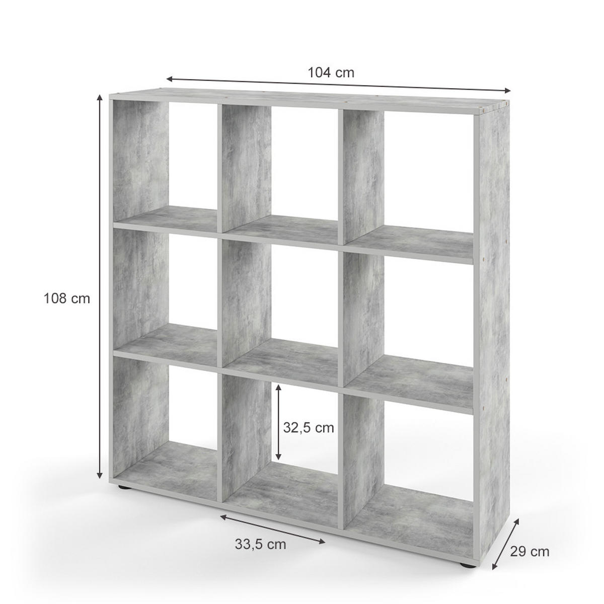 RAUMTEILER Nove Grau 104 x 108 cm - Grau, Holzwerkstoff (104/108/29cm) - Vicco