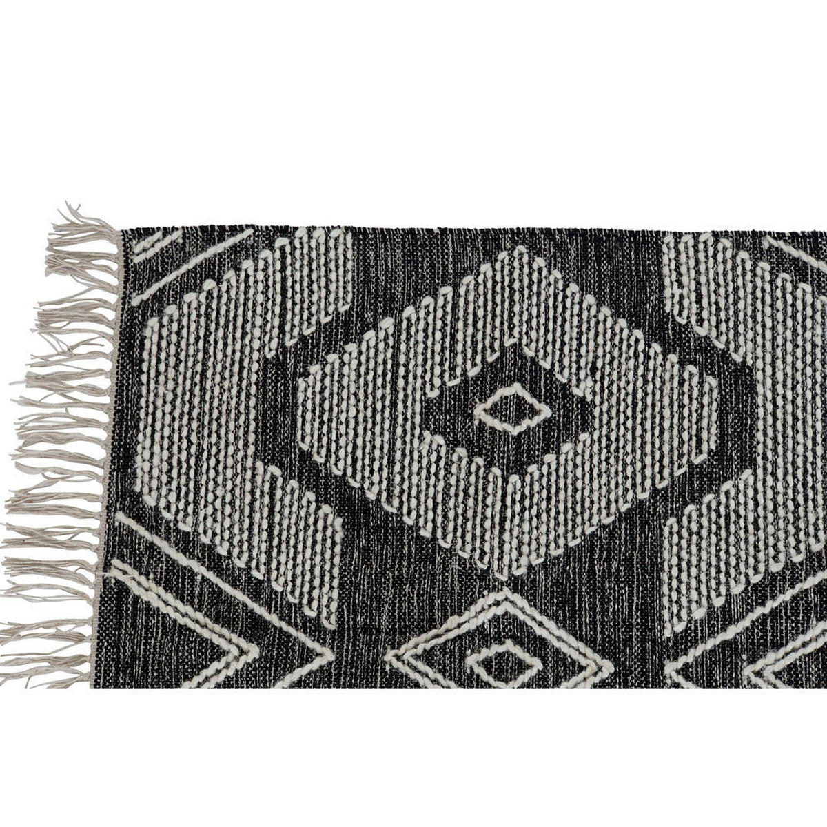 TEPPICH Weiß Schwarz Baumwolle (200 x 290 x 1 cm) - Multicolor, Naturmaterialien (200/290cm) - DKD Home Decor