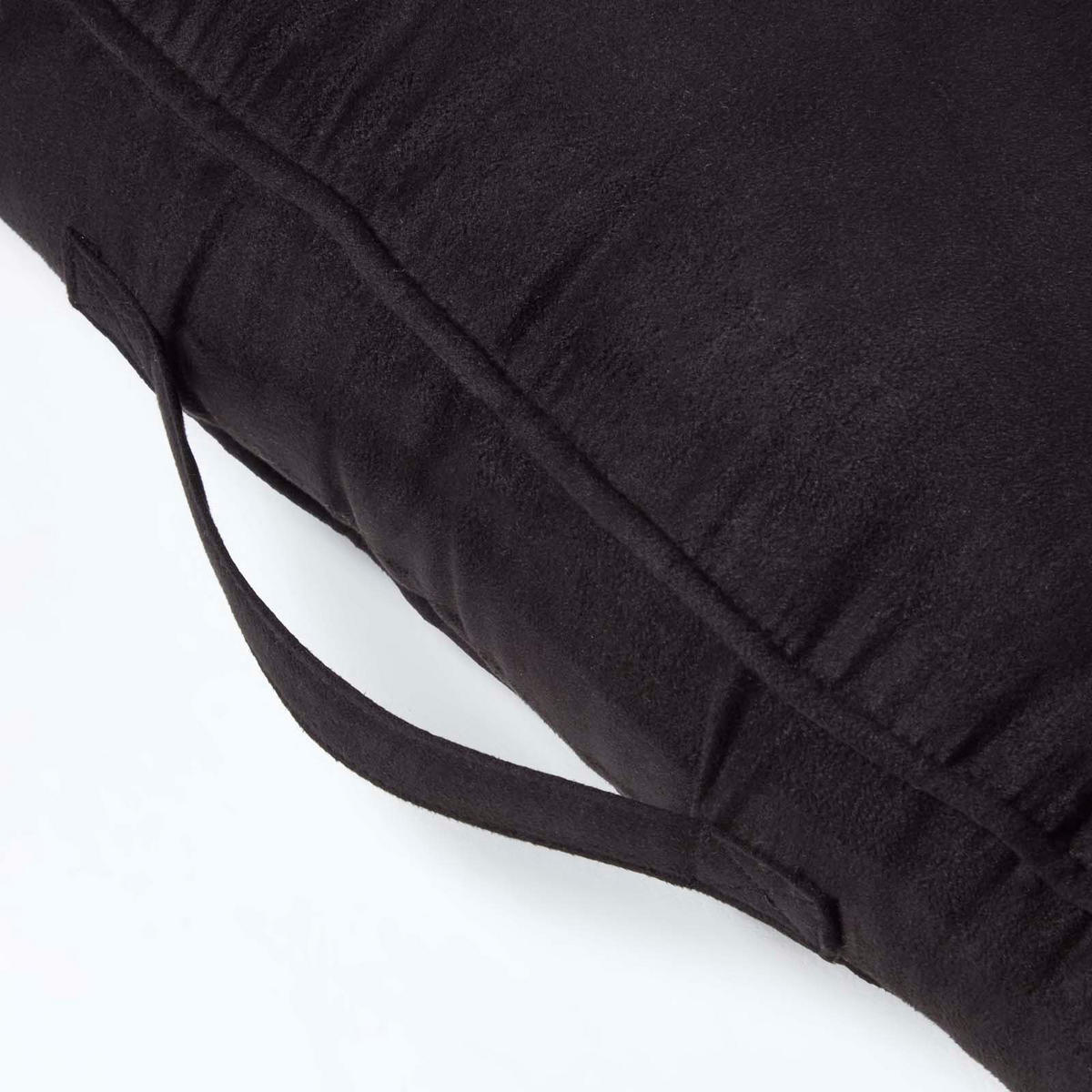 SITZKISSEN mit Aussparung schwarz 50/50/10 cm – Entlastungskissen, Velours - Schwarz, Textil (50/50/10cm) - Homescapes