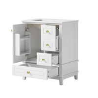 WASCHTISCHUNTERSCHRANK aus MDF und Keramik 61x47x86 cm Weiß mit 3 Schubladen, Soft-Close und Stauraum - Weiß, Keramik (61/86/47cm) - Modfu