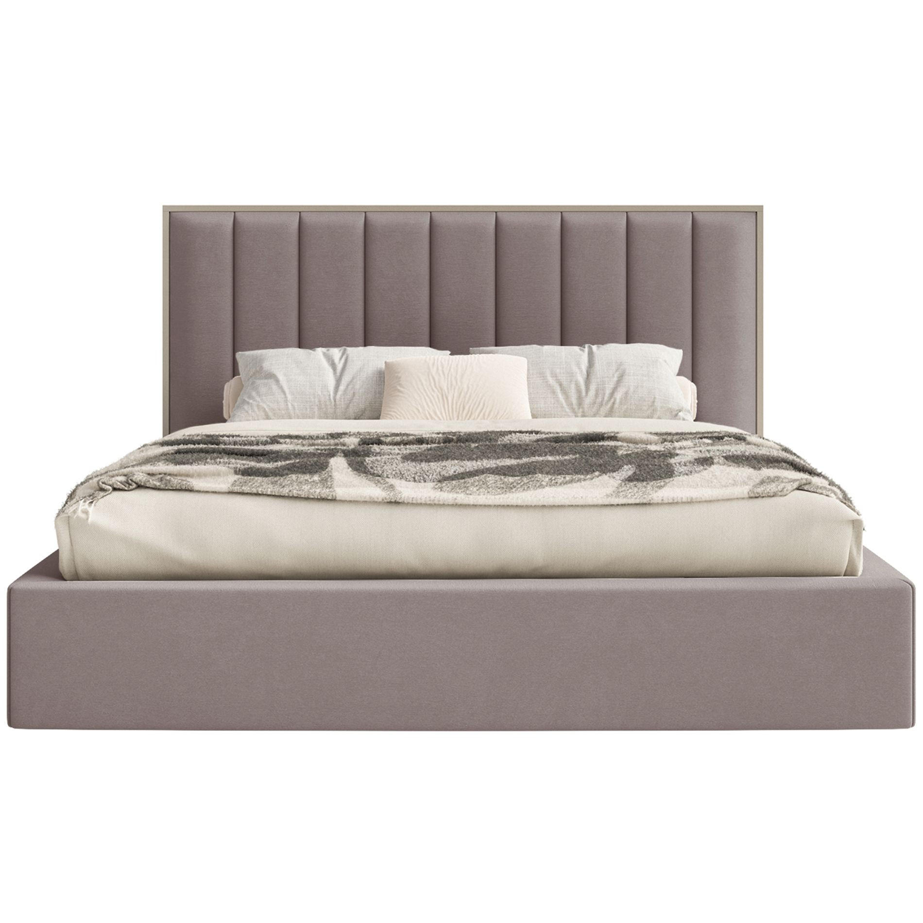 POLSTERBETT Togents Braun mit Veloursbezug und LED, 180x200 cm - Braun, Textil (180/200cm) - Selsey