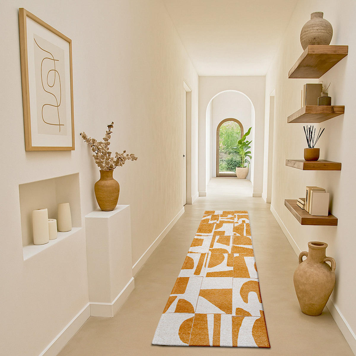 TEPPICH Curry Craft Papercut 80/250 cm - Gelb, Kunststoff/Textil (80/250cm) - Louis De Poortere