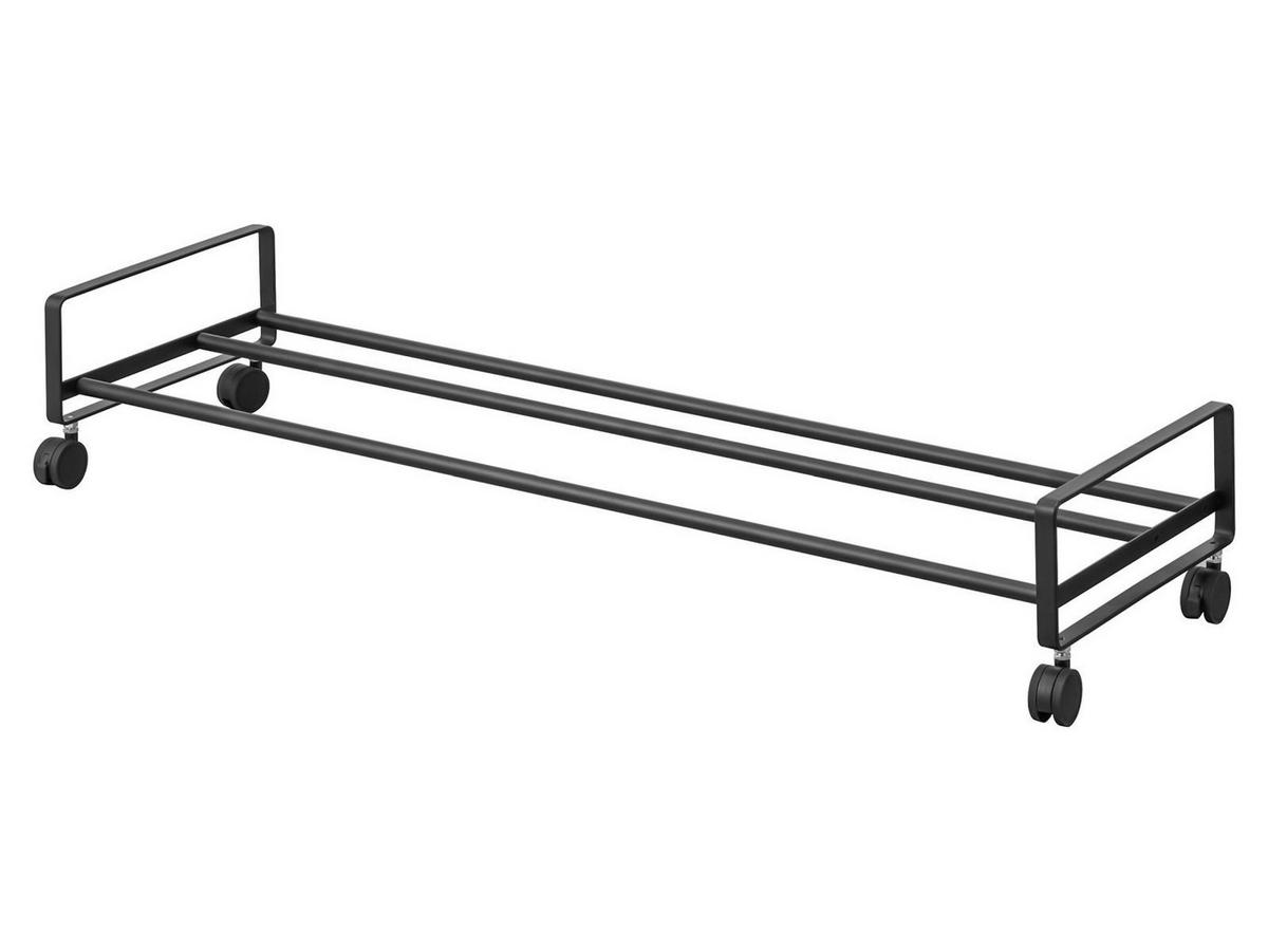 SCHUHREGAL Tower schwarz 83/14/27 cm mit Rollen - Schwarz, Metall (83/14/27cm) - Yamazaki