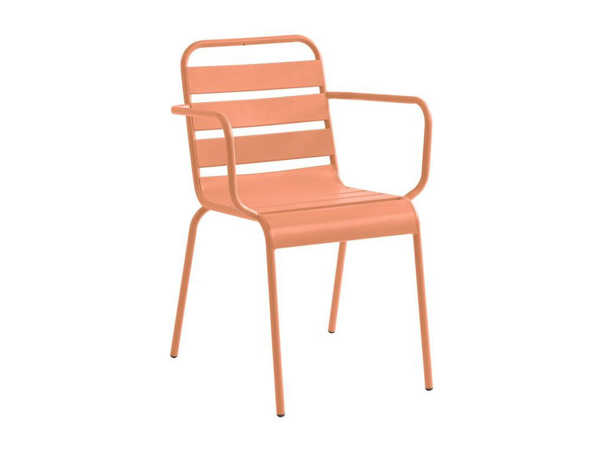 GARTENSESSEL stapelbar 2er-Set - Metall - Hellorange - MIRMANDE von MYLIA - Orange, Metall (59/79/56cm) - Vente-Unique