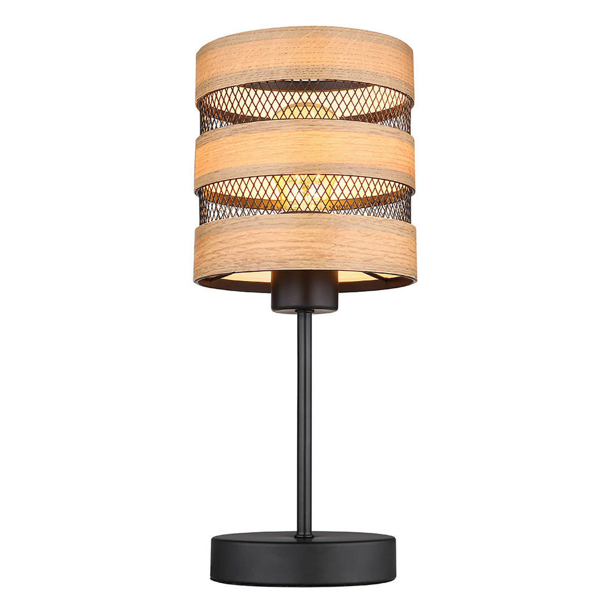 TISCHLEUCHTE Metall Holz Braun - Braun, Metall (15/15/33.5cm) - Globo Lighting