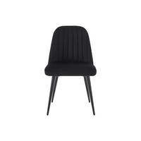 STUHL - 49 cm x 52 cm - samt - schwarz Eleana - Schwarz, Textil/Metall (49/81/52cm) - Vente-Unique