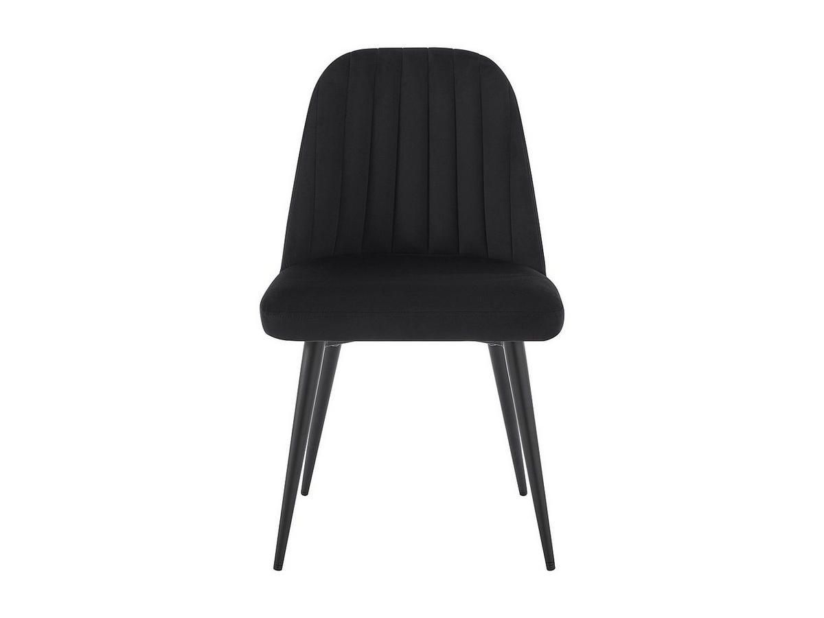 STUHL 2er-Set - Samt & Metall - Schwarz - ELEANA - Schwarz, Textil (49/81/52cm) - Vente-Unique