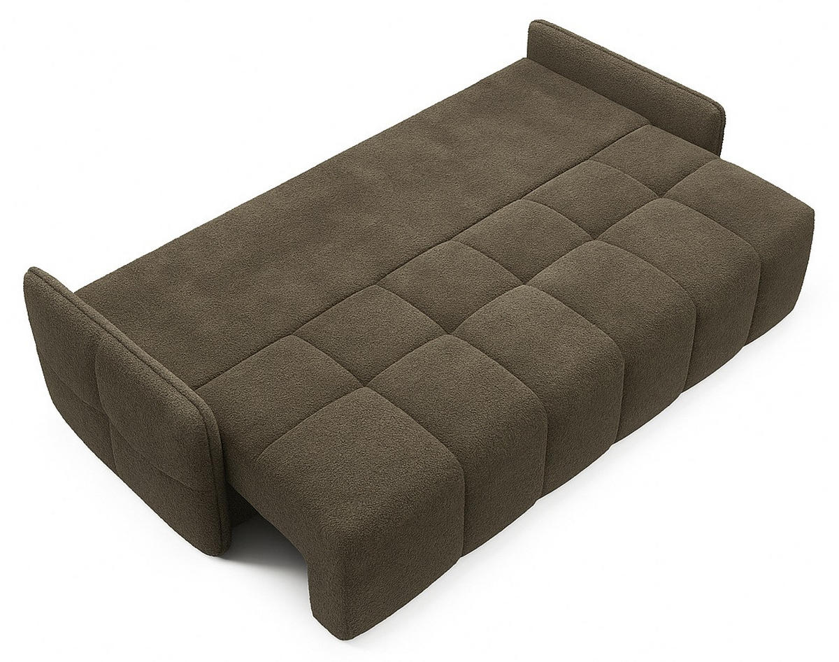 SITZSOFA Taupe EMILI Mit Schlaffunktion Abriamo Stoff - Braun, Textil (212/95/90cm) - Sepro Meble