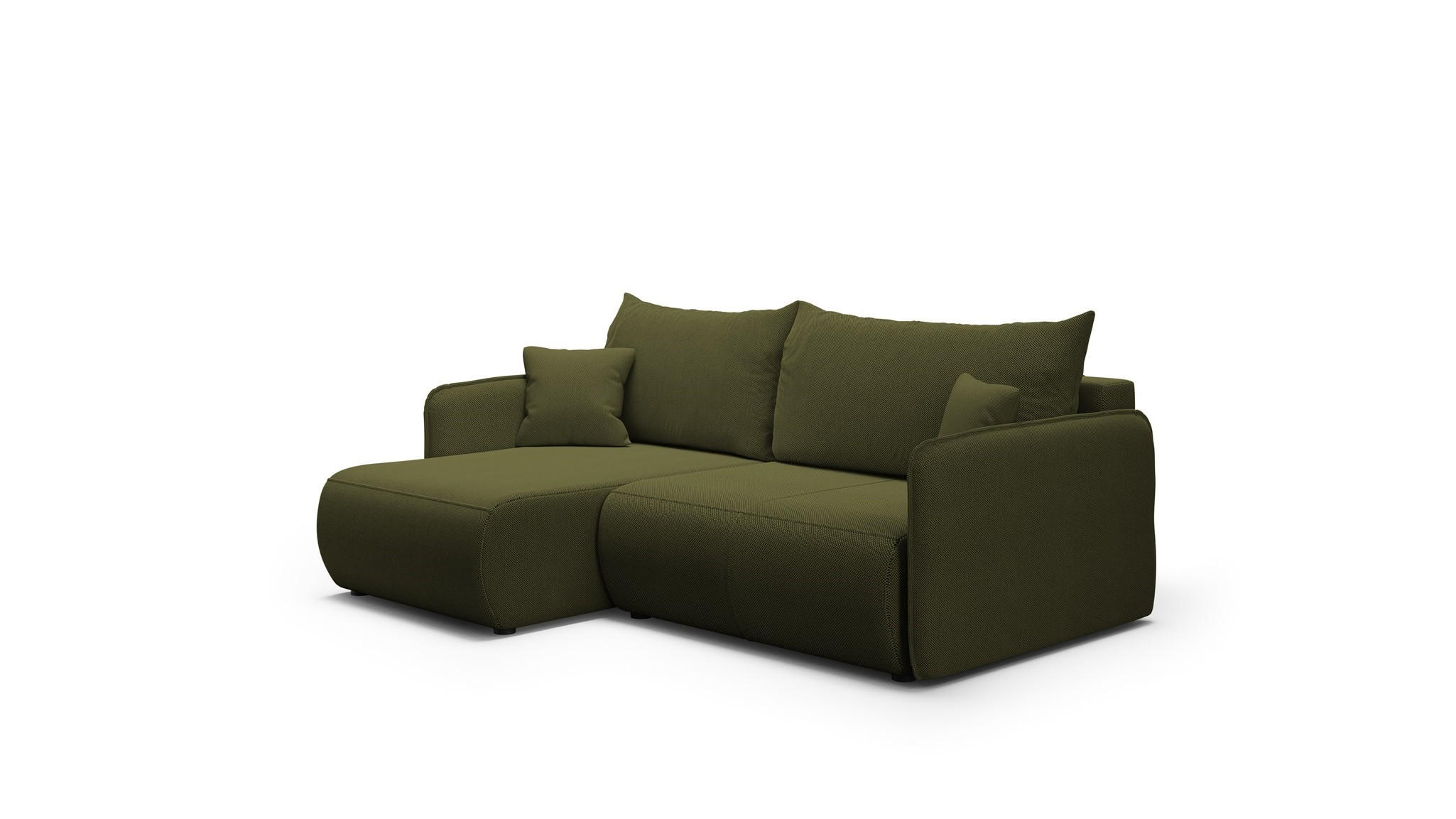 ECKSOFA Calgary - Grün, Holzwerkstoff/Textil (207/148cm) - Fun Möbel
