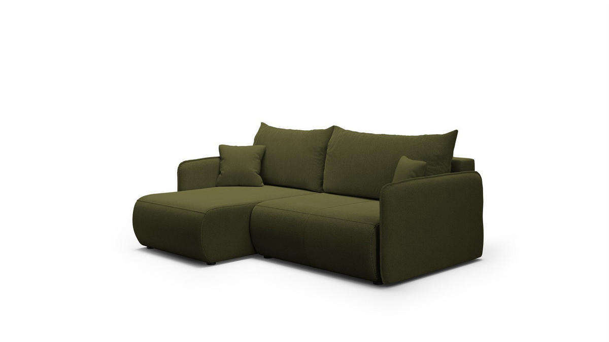 ECKSOFA Calgary - Grün, Holzwerkstoff/Textil (207/148cm) - Fun Möbel