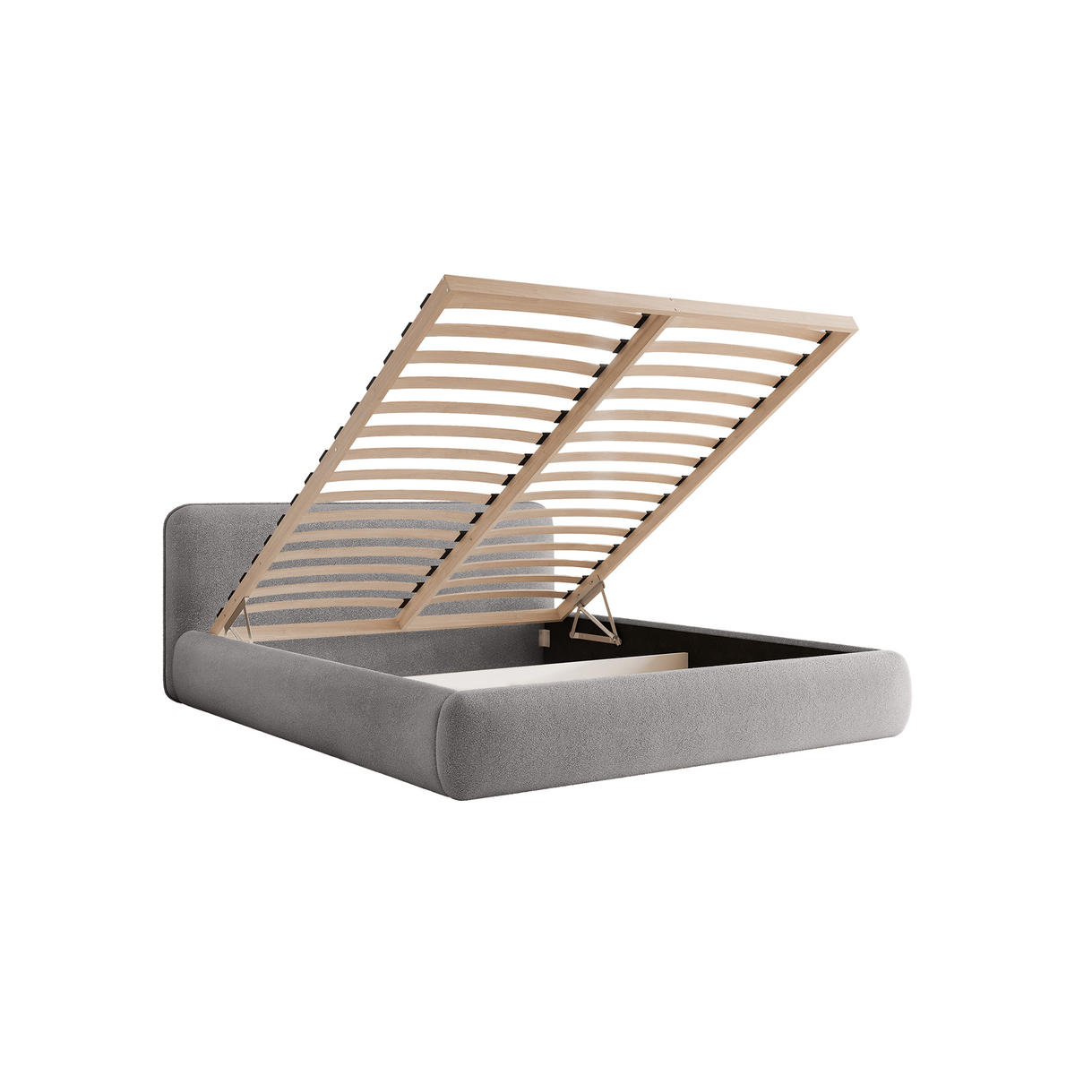 POLSTERBETT Herat 160x200 cm, Silber - Hellgrau, Textil (200/160cm) - Fedve