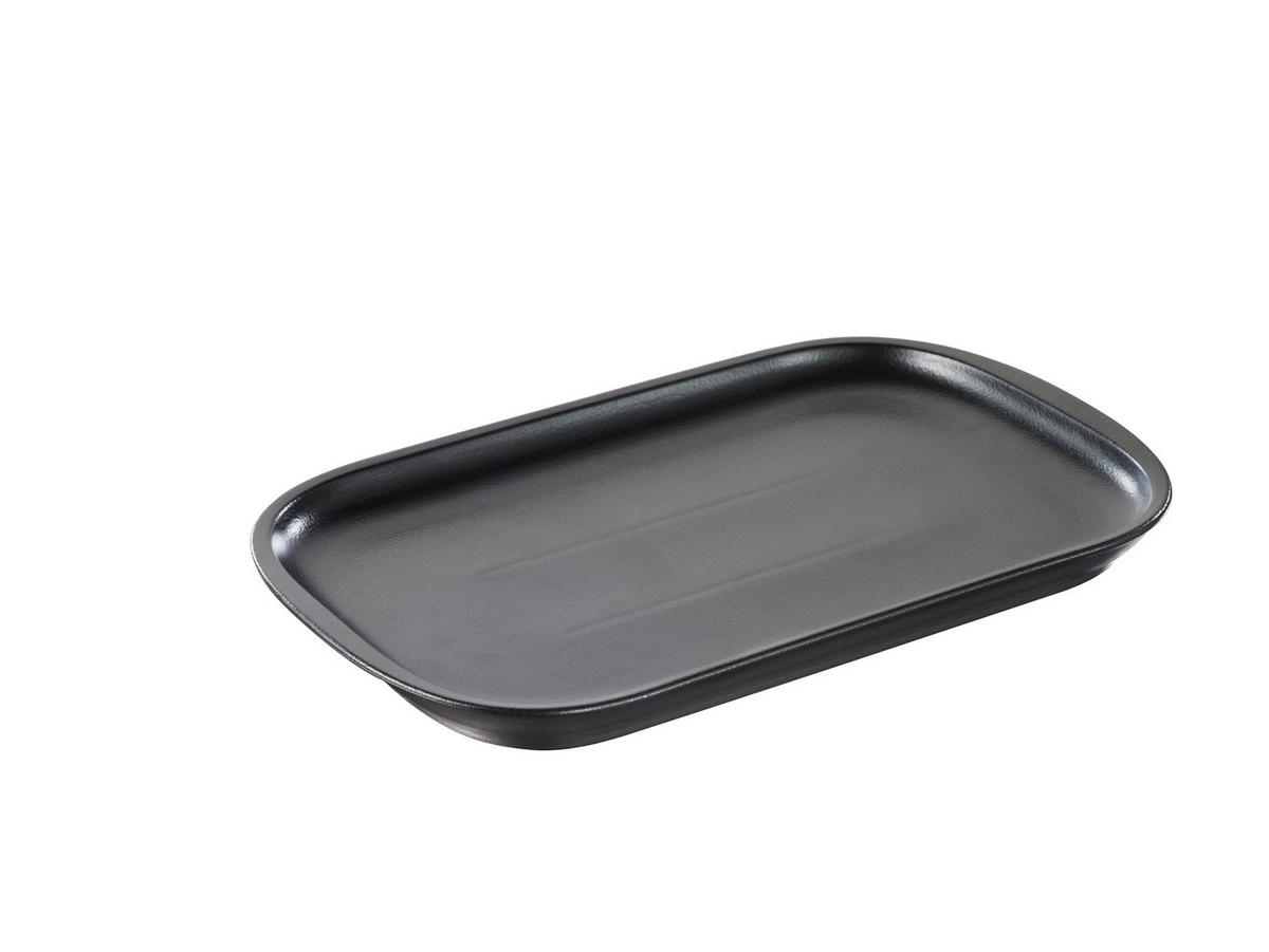 FLEISCH & STEAKPLATTE RECHTECKIG 29 cm gusseisen Optik - Schwarz, Keramik (19/2/29cm) - Revol Porcelaine France
