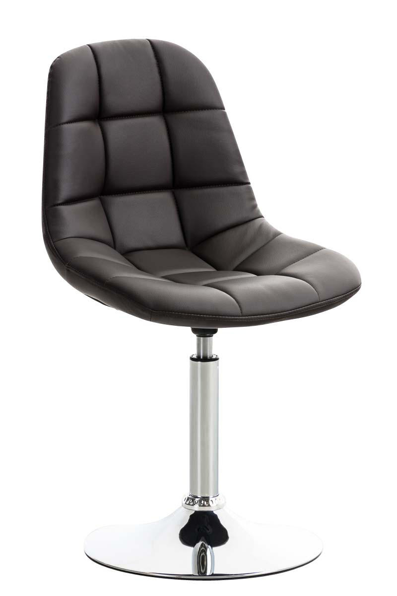 STUHL OSKAR Kunstleder 84x48x52 cm braun Kunstleder Metall in Chromoptik - Braun, Leder/Metall (48/84/52cm) - DELUKE