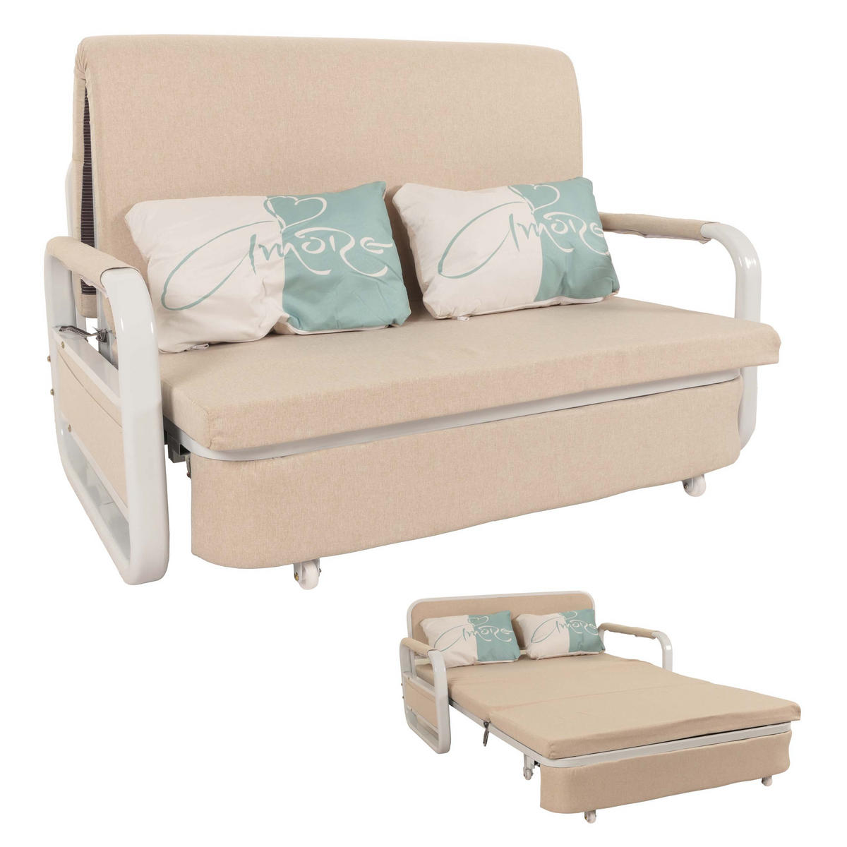 SCHLAFSOFA Beige - Beige, Textil (130/71/185cm) - MCW