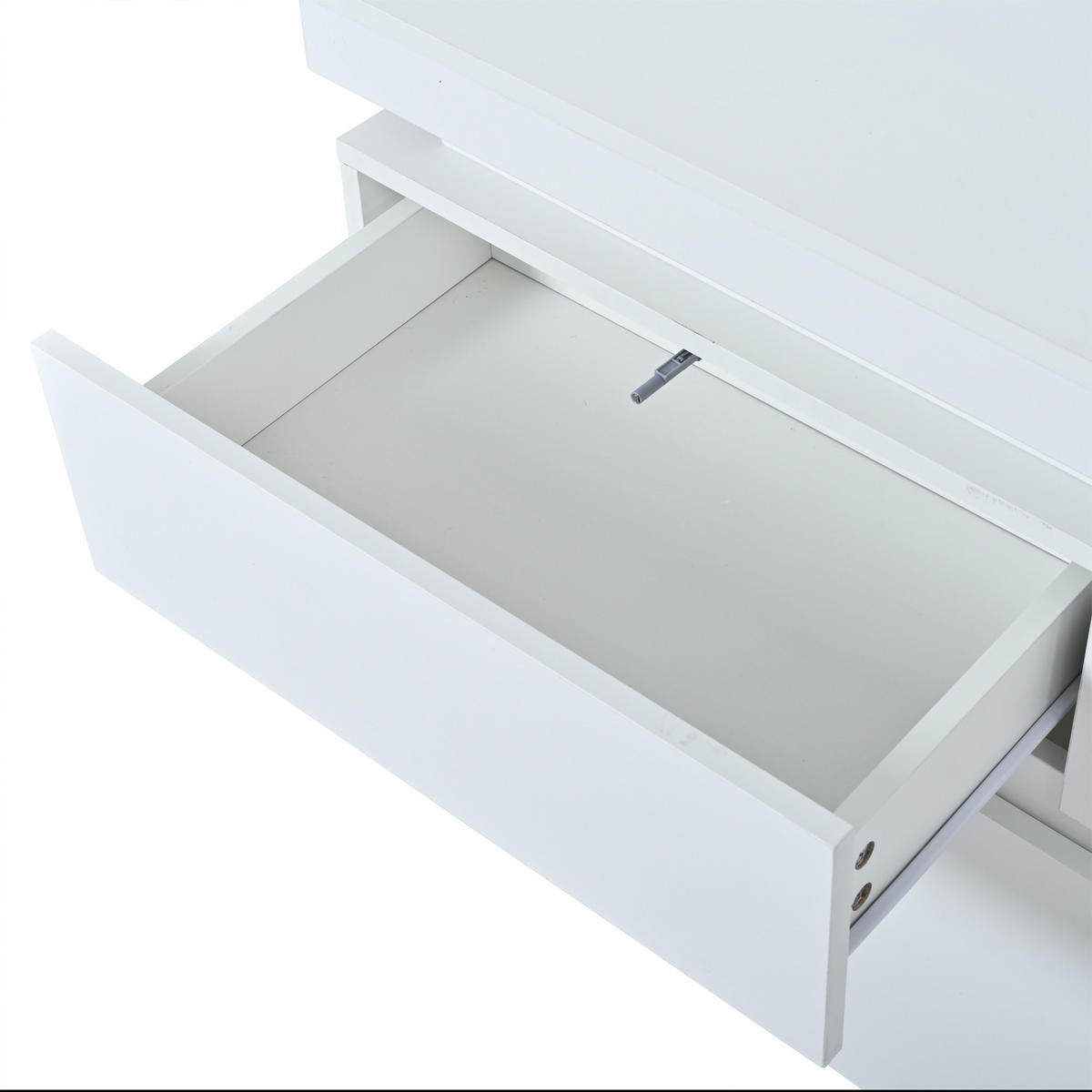 SIDEBOARD DE-37813 mit LED-Beleuchtung und 4 Türen Weiß - Weiß, Holzwerkstoff (140/72.5/35cm) - ComfortXL