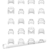 TAPETE gezeichnete Oldtimer im Vintage-Look 53 cm x 10.05 m - Schwarz, Papier (53/0.1cm) - ESTAhome