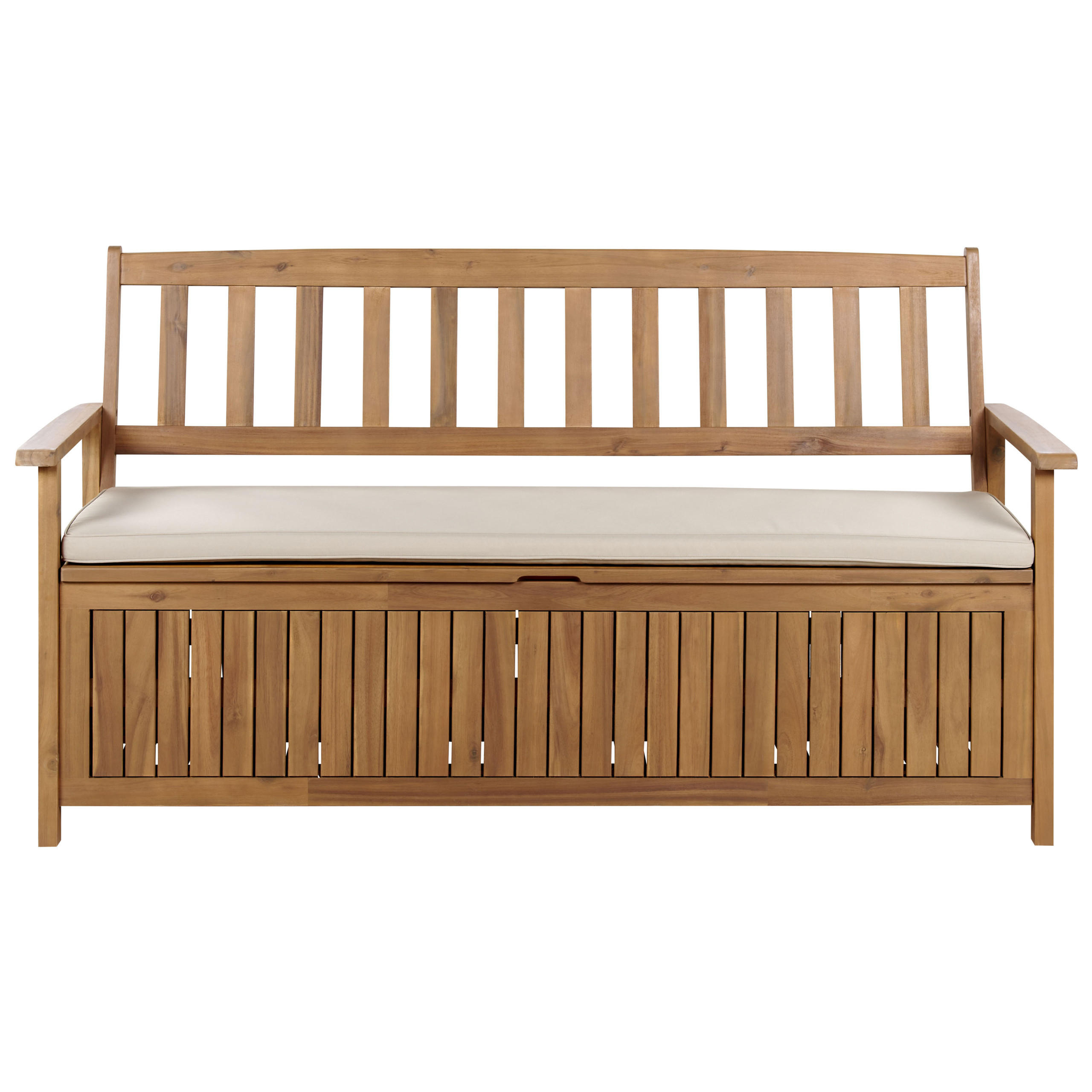 GARTENBANK 3-Sitzer Heller Holzfarbton Sovana - Hellbraun/Beige, Holz (160/91/60cm) - Beliani