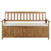 GARTENBANK 3-Sitzer Heller Holzfarbton Sovana - Hellbraun/Beige, Holz (160/91/60cm) - Beliani