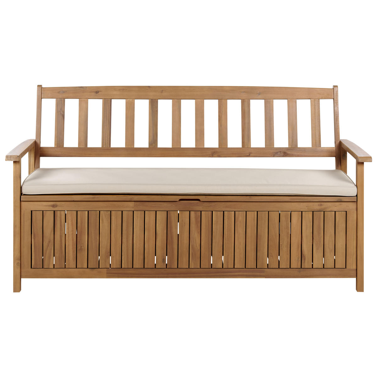 GARTENBANK 3-Sitzer Heller Holzfarbton Sovana - Hellbraun/Beige, Holz (160/91/60cm) - Beliani