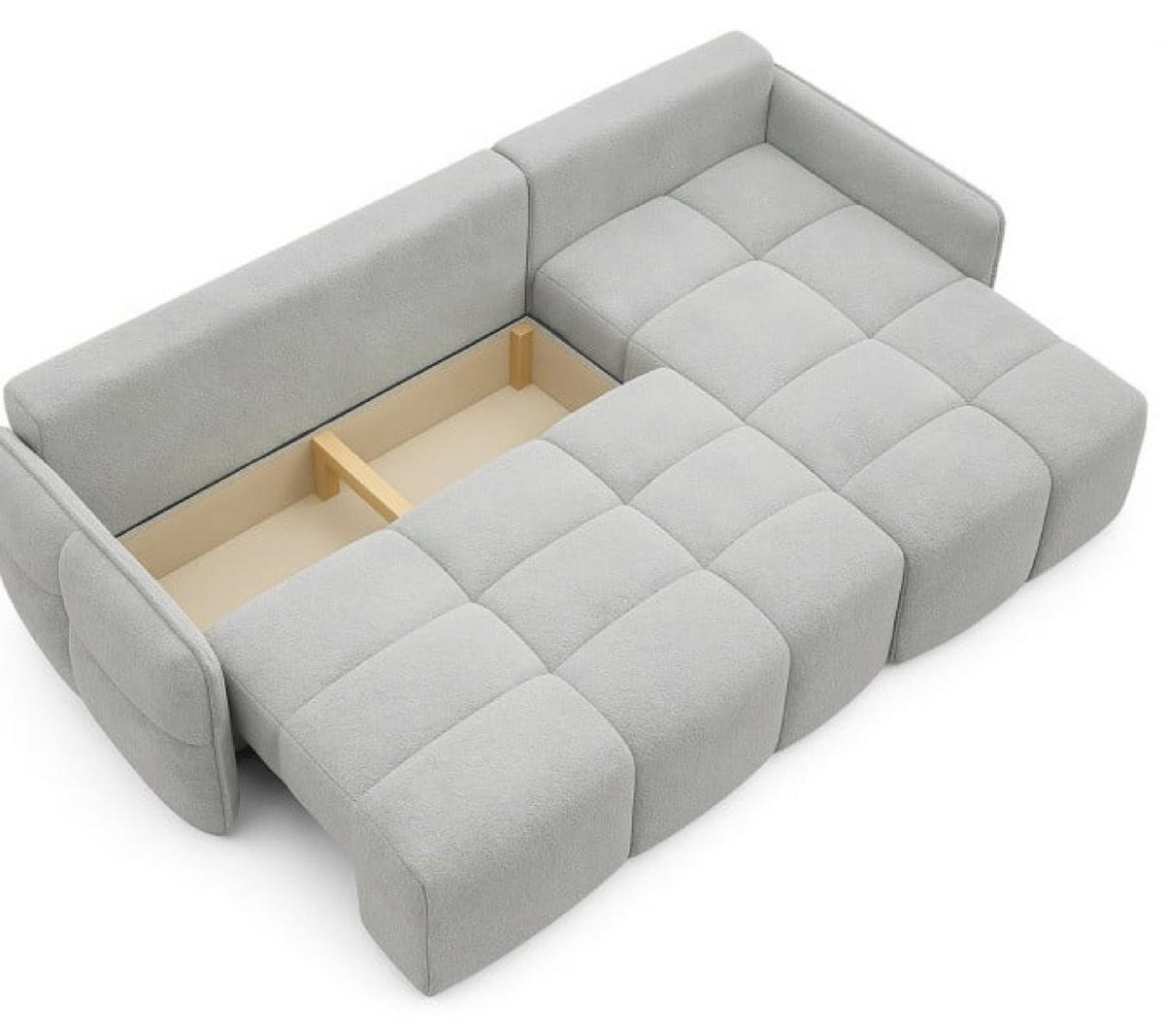 ECKSOFA Hellgrau MONO Mit Schlaffunktion Und Dekokissen Rechts - Grau, Textil (220/145cm) - Sepro Meble