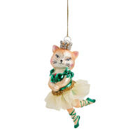 WEIHNACHTSKUGEL Glas MARTINKOS, Katze 7x14 cm, Gold, Christbaumkugeln, Weihnachtsdeko Xmas, Christmas Deko - Goldfarben, Glas (7/6/14cm) - home&you