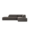 ECKSOFA rechts Ruby aus Samt dunkelgrau 4 Sitzplätze - Dunkelgrau, Textil (180/273cm) - Micadoni