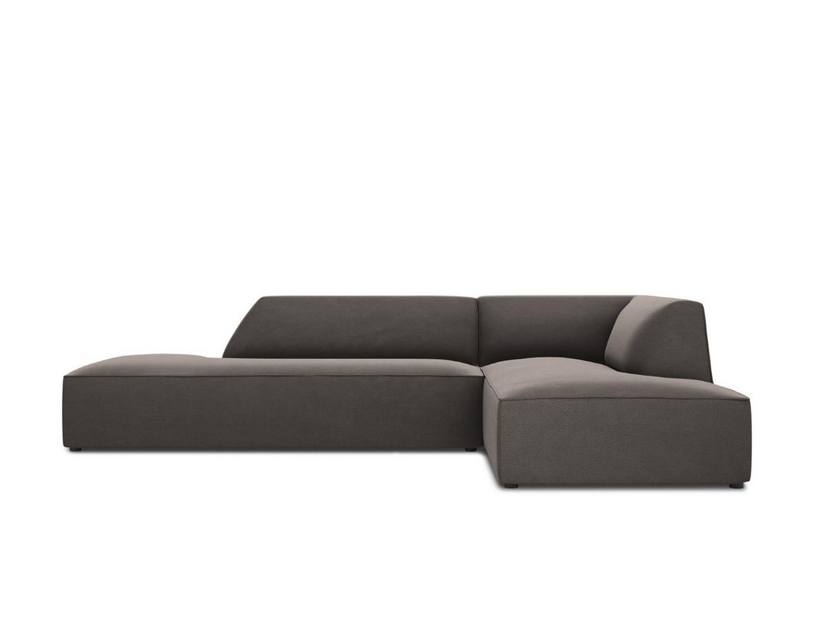 ECKSOFA rechts Ruby aus Samt dunkelgrau 4 Sitzplätze - Dunkelgrau, Textil (180/273cm) - Micadoni