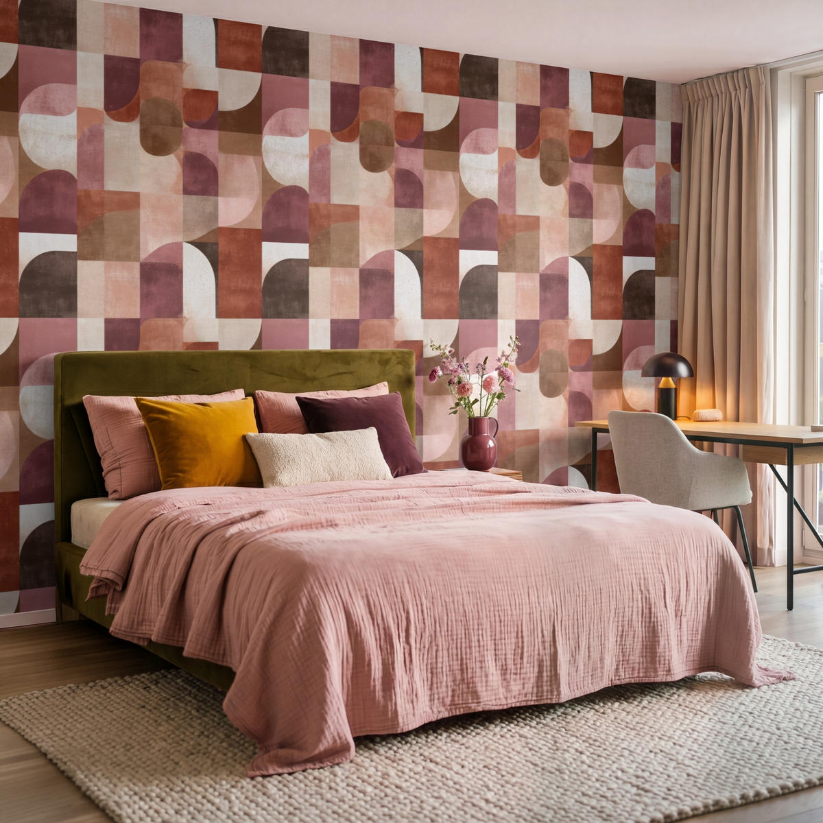 TAPETE - Geometrie - Modern - Retro - 350x220 cm - Multicolor, Papier (350/220cm) - OnlyWow
