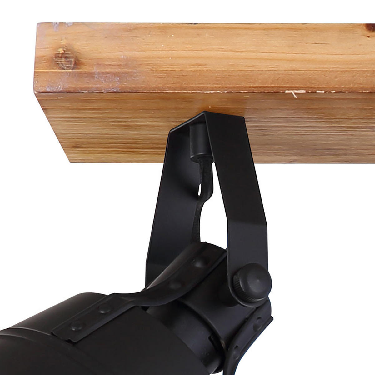 DECKENLEUCHTE Holz Metall Schwarz Matt - Schwarz, Holz (82/14/24cm) - Globo Lighting