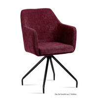 ARMLEHNSTUHL (2er-Set) Dijana 57x87x60 Schwarz/Marsala - Brombeere/Schwarz, Kunststoff (60/87/57cm) - 58aufmkessel