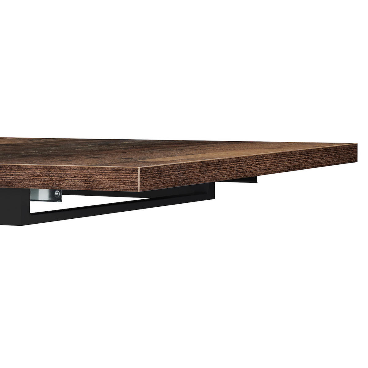 ESSTISCH LARS 120-160/80/76 cm Texas-Eiche - Schwarz/Braun, Holzwerkstoff/Metall (80/120/76cm) - B&D Home