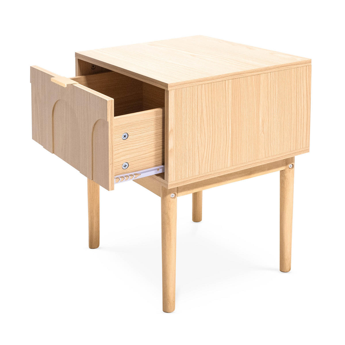 NACHTTISCH 2er-Set Nolan aus Eiche skandinavischen - Beige, Holz (38/55/45cm) - Sicaan