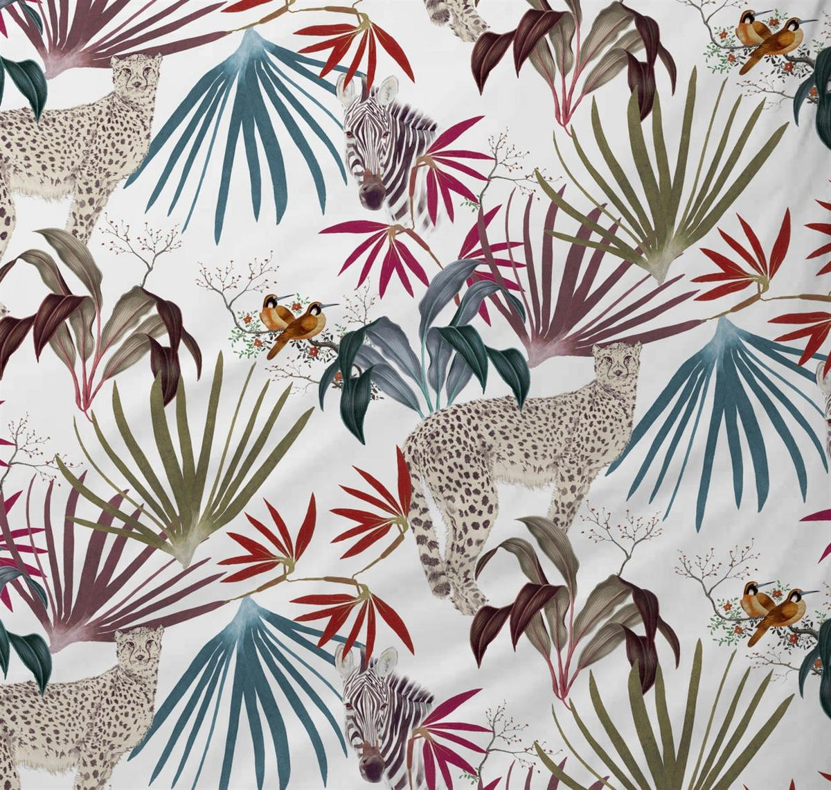 MAKO-SATIN-BETTWÄSCHE 135x200 Bettbezug Afrika Tiere Muster Baumwoll Bettwaren - Made in Germany - Multicolor, Textil (135/200cm) - Carpe Sonno