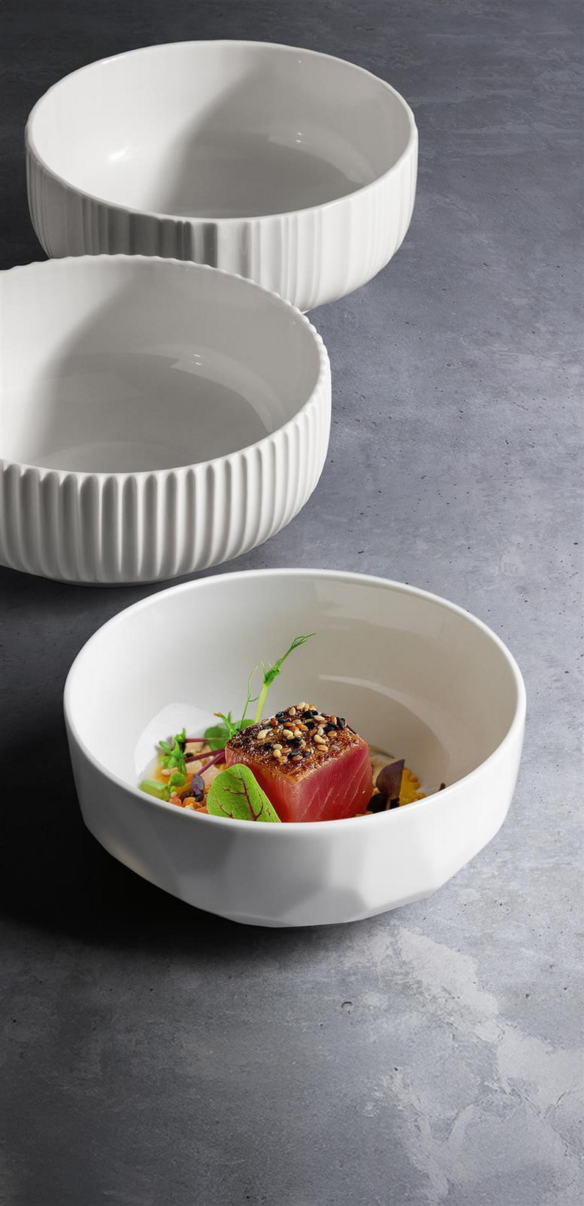 FOODBOWL-SET Sento Relief weiß ø 20 cm 6-tlg. - Weiß, Keramik (20.2cm) - Seltmann Weiden