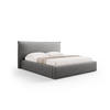 BETT mit Bettkasten und Kopfteil Kaelle aus Chenille-Stoff silber 140x200cm - Silberfarben, Textil (140/200cm) - Micadoni