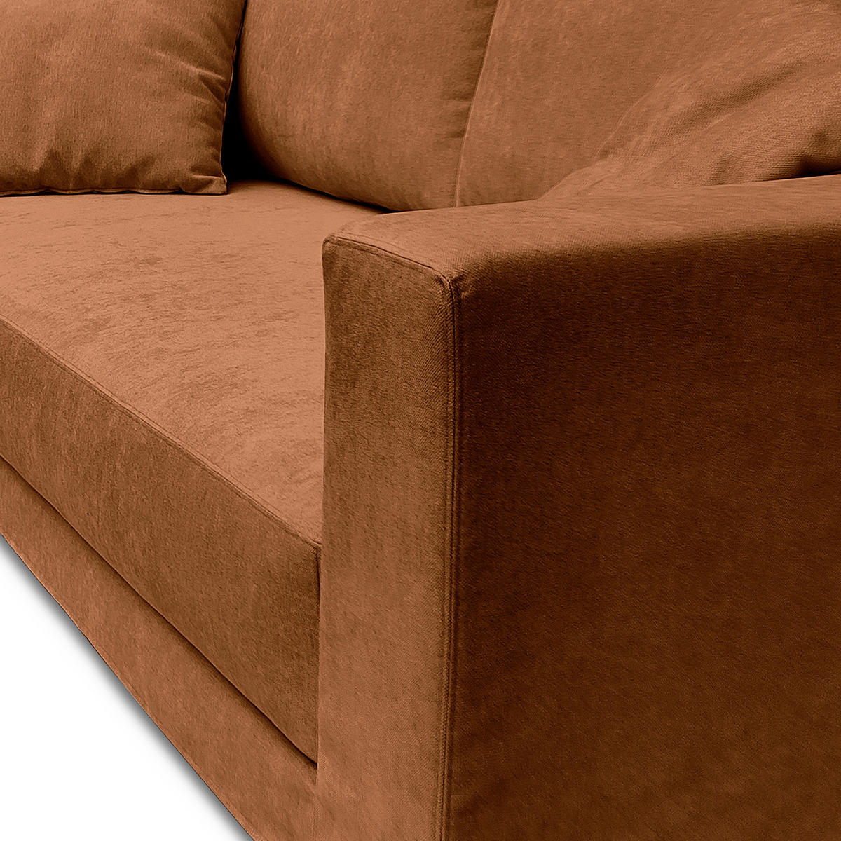 BIGSOFA mit Wechselbezug - Webstoff - Schwarz/Kupferfarben, Kunststoff/Textil (265/63/122cm) - home24