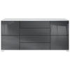 SIDEBOARD Rova Grau Hochglanz - Grau, Holzwerkstoff (166.5/75.5/35cm) - Vladon