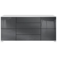 SIDEBOARD Rova Grau Hochglanz - Grau, Holzwerkstoff (166.5/75.5/35cm) - Vladon