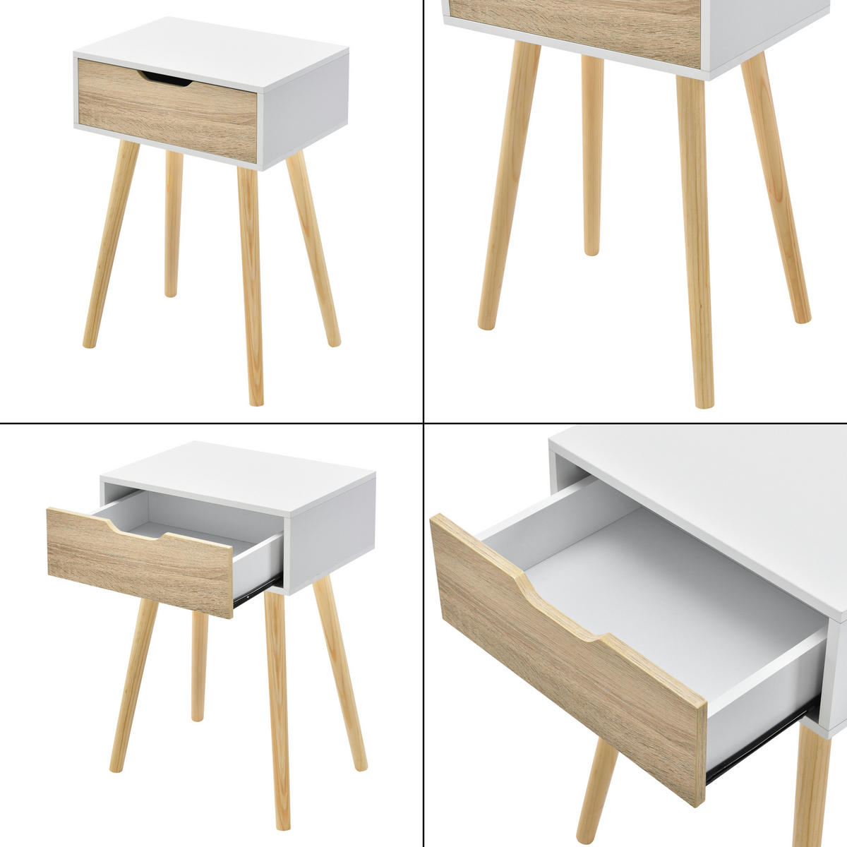 BEISTELLTISCH Östersund - Eichefarben/Naturfarben, Holz/Holzwerkstoff (30/40/60cm) - [en.casa]
