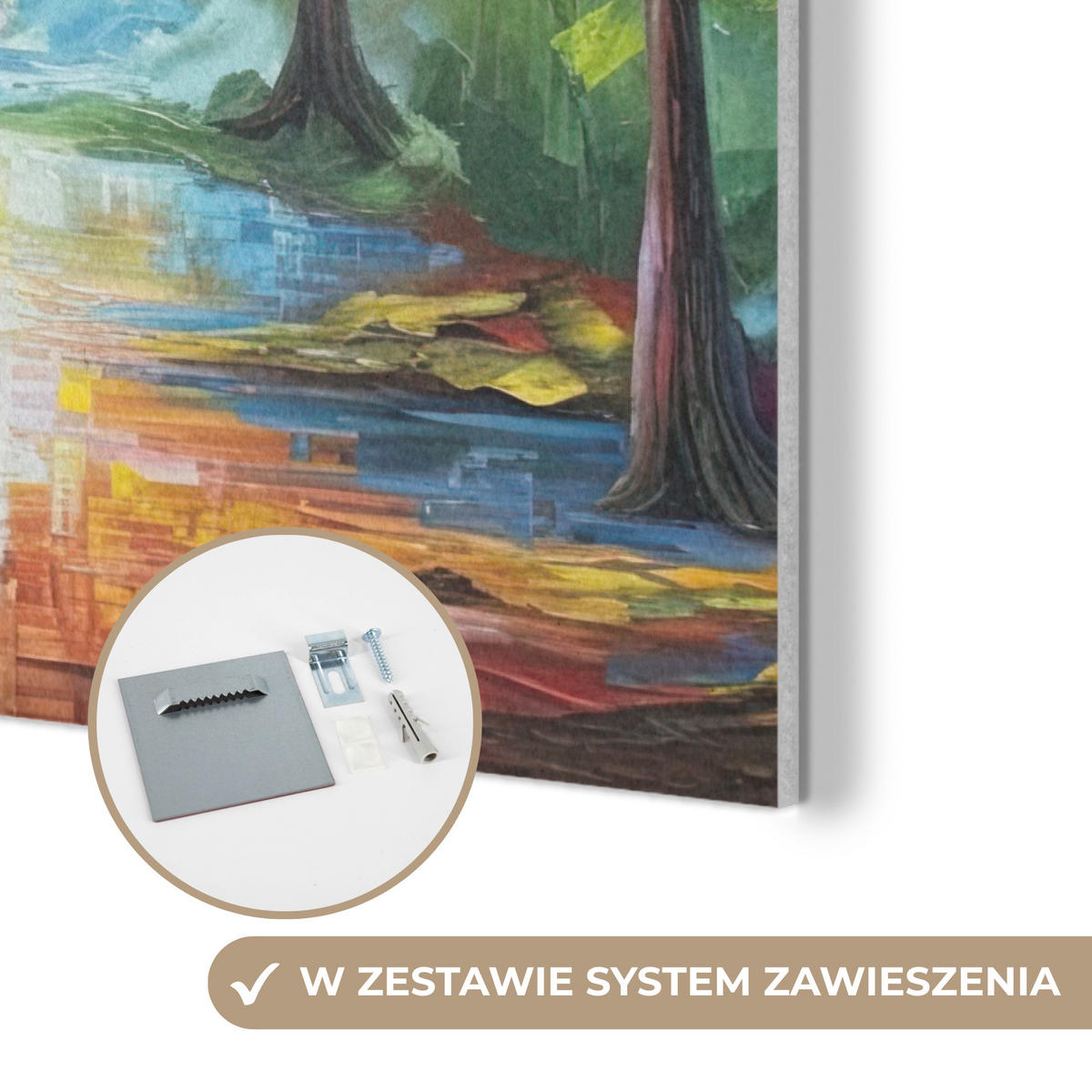 AKUSTIKBILD Landschaft - Wald - Farben - Natur Wandbilder 60x80 cm - Multicolor, Textil (60/80/0.9cm) - MuchoWow