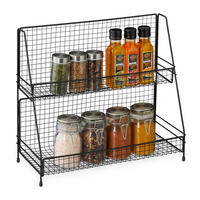 GEWÜRZREGAL - Schwarz, Metall (40/35/16cm) - Relaxdays