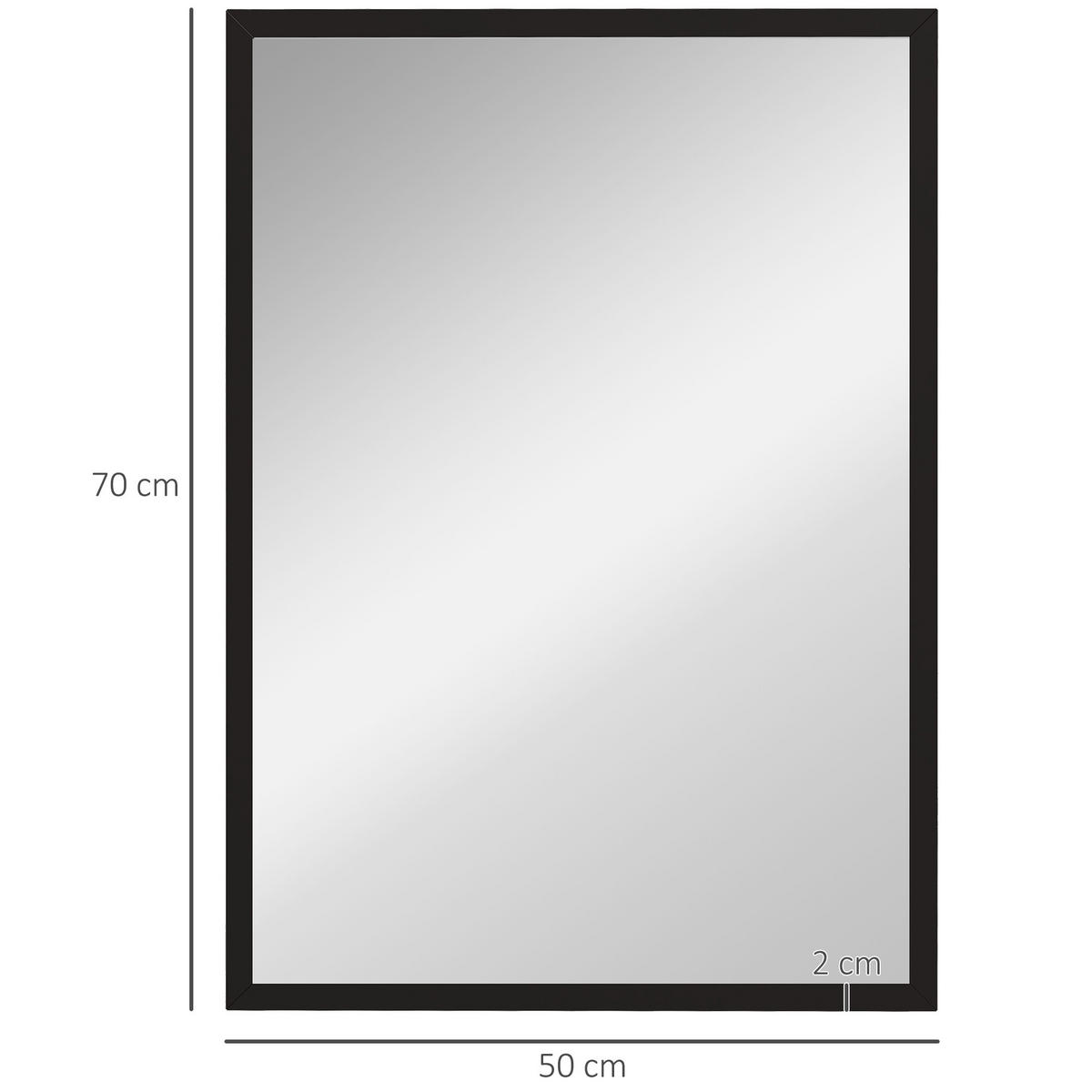 WANDSPIEGEL DE-14323 rechteckig 50x70 cm Schwarz - Schwarz, Glas (50/70/2cm) - ComfortXL