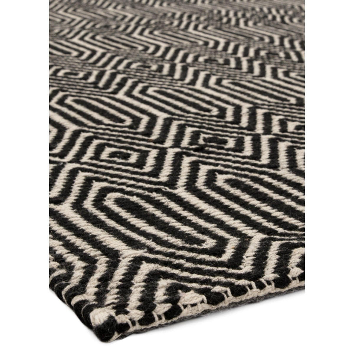 TEPPICH Handgewebter aus Wolle und Baumwolle im Berber-Stil SILWAN Schwarz 200 x 300 cm - Schwarz, Naturmaterialien (200/300cm) - Novatrend