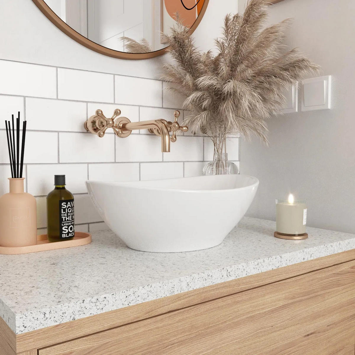 AUFSATZWASCHBECKEN Rea Sofia White - Weiß, Keramik (34.5/15/41cm) - REA