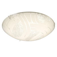 LED DECKENLEUCHTE Metall Weiß Kristalloptik - Weiß, Glas (25/25/8cm) - Globo Lighting