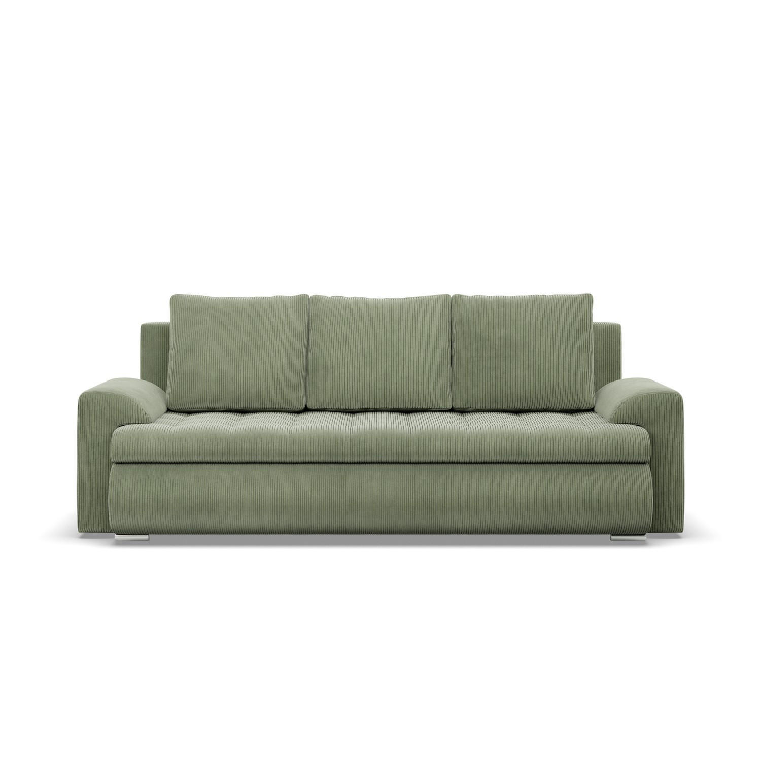 SOFA 3-SITZER MIT SCHLAFFUNKTION FORESTA, Cord - Grün - Grün, Textil (222/92/96cm)