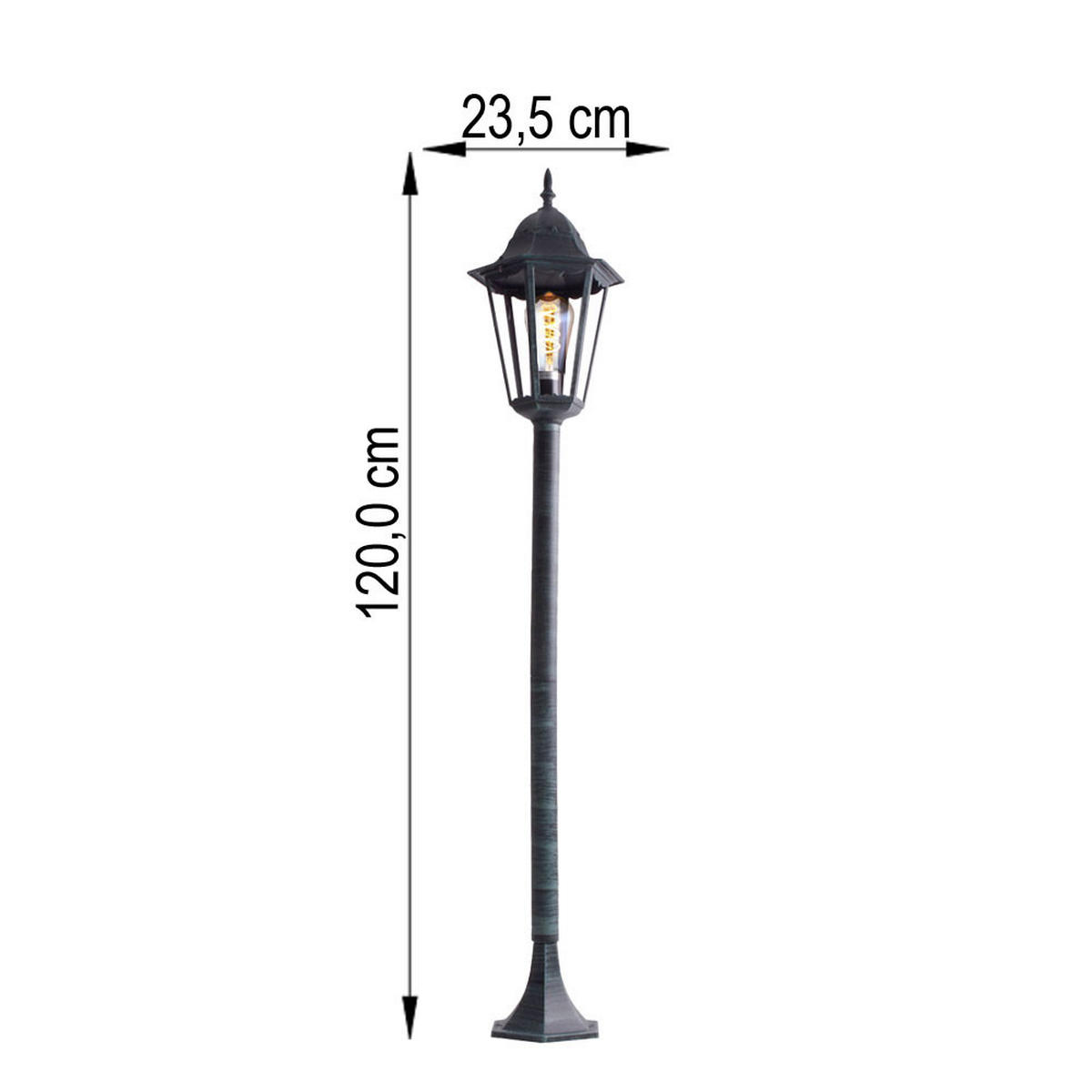 STEHLEUCHTE NORDERNEY Schwarz - Schwarz, Glas (23.5/23.5/120cm)