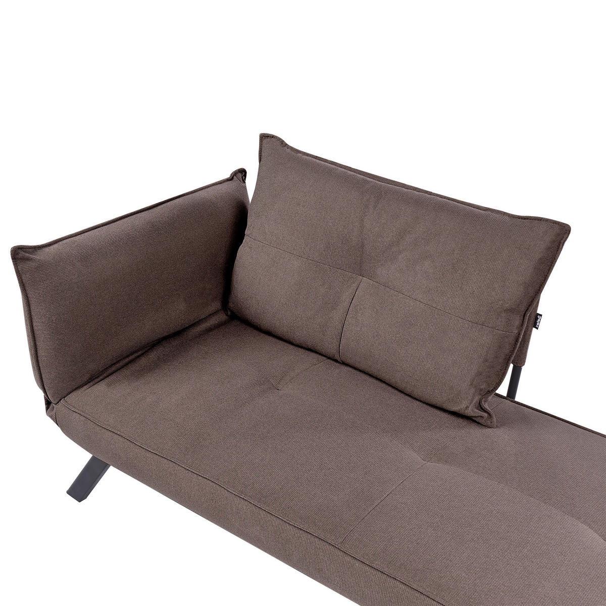 ČALOUNĚNÉ LEHÁTKO CHAISE LONGUE LEVOSTRANNÉ Látka Hnědé Rocamadour - černá/hnědá, textil (150/83/72cm) - Beliani